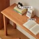 实木长条书桌窗台阅读学习桌樱桃木北欧简约电脑办公桌窄餐桌