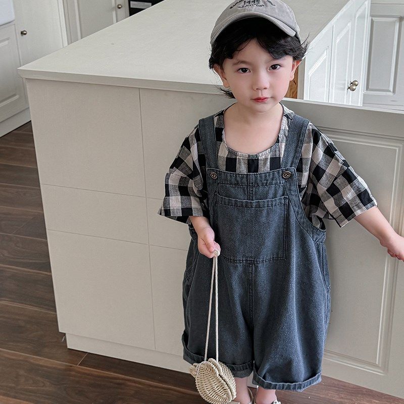 暮晨家新款夏装2024男童做旧牛仔背带裤中小童森系复古连体七分裤,童装/婴儿装/亲子装,裤子,淘宝优惠券,粉丝福利购,淘宝优惠卷