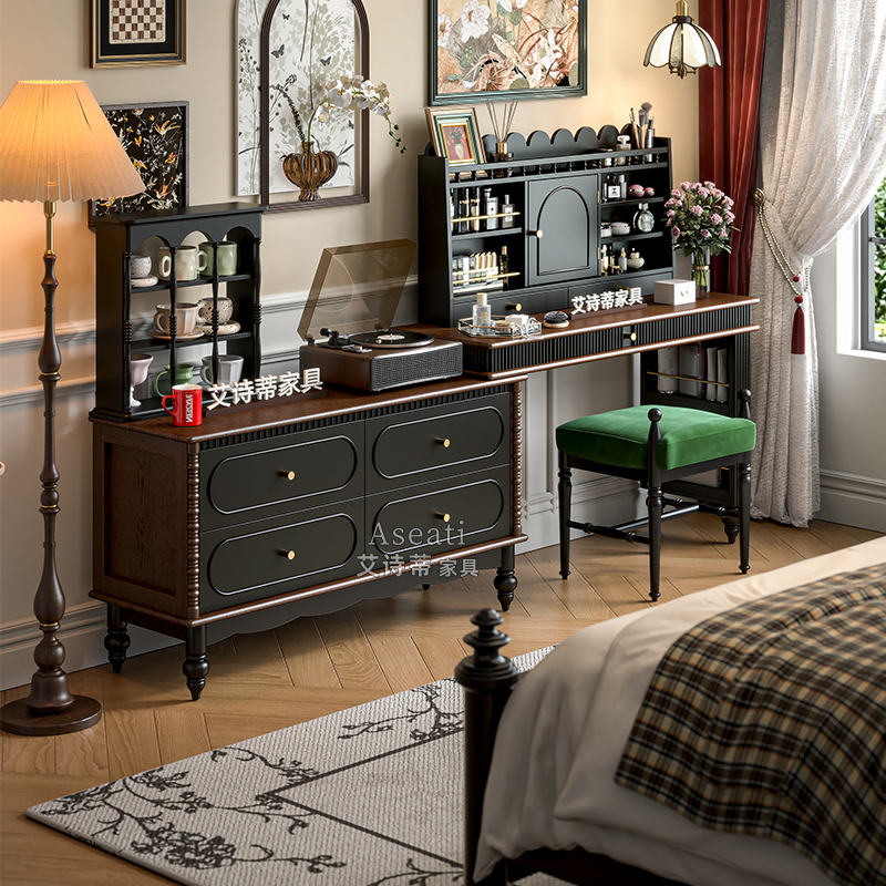 中古卧室实木梳妆台斗柜收纳柜