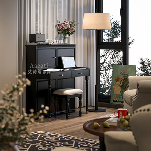 【新品】法式实木梳妆台主卧室现代简约2026新款小户型钢琴化妆桌