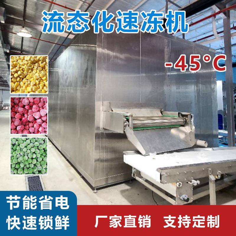 法式薯条单冻机大型商用蒜苔段隧道式单冻机薯条流态化速冻设备