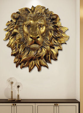 速发黄铜狮子头挂件摆件挂牌铜兽礼门口玄关挂饰壁饰工摆礼品艺饰