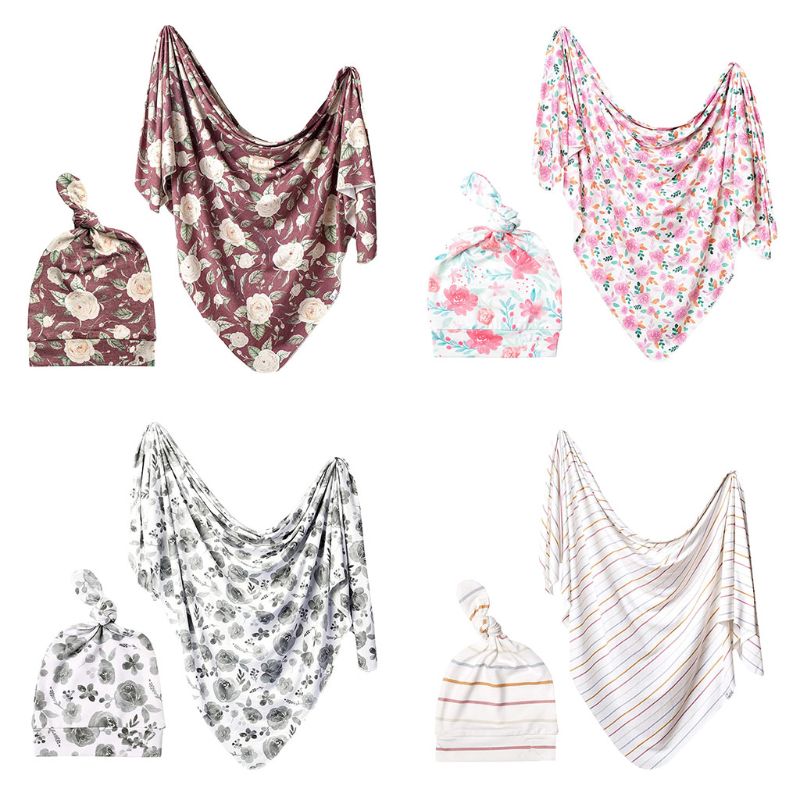 速发1-2 aor Ba Relig Bvbket + Hat Set Swaddle Wrap