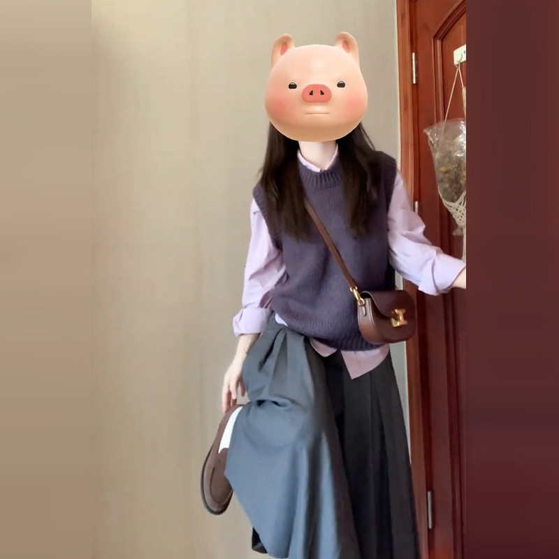 速发早韩系2围感穿搭一院套学整风高级感连衣裙子套装20氛4新款