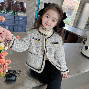速发1童外套2新20款春秋名宝洋气宝媛风开衫外套上衣