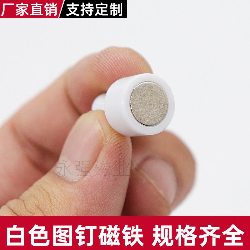 速发白色强力磁钉圆形磁铁教学办公书画 画透明贴墙大号磁铁图小