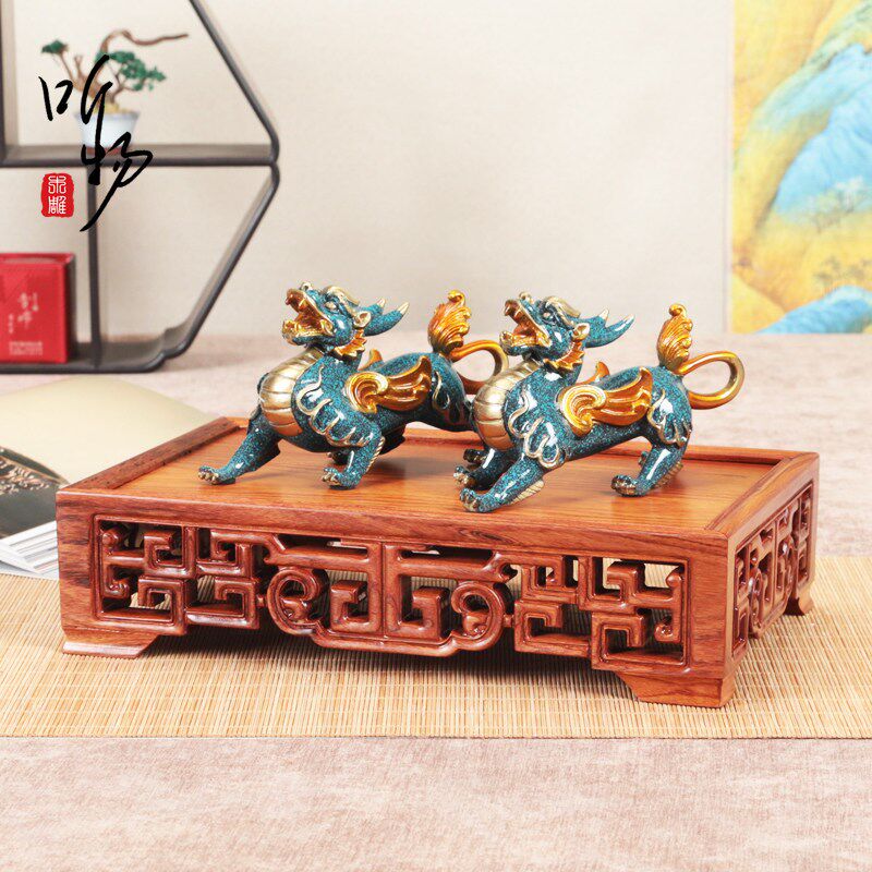 速发非洲酸枝中式螭龙回纹长方盆景香炉茶壶摆件底座茶空间干泡台