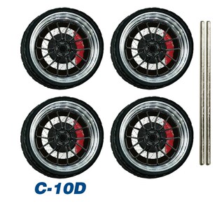 现货1:64德芙轮毂带轴承(C款红色卡钳) 合金轮毂橡胶轮胎带杀车盘