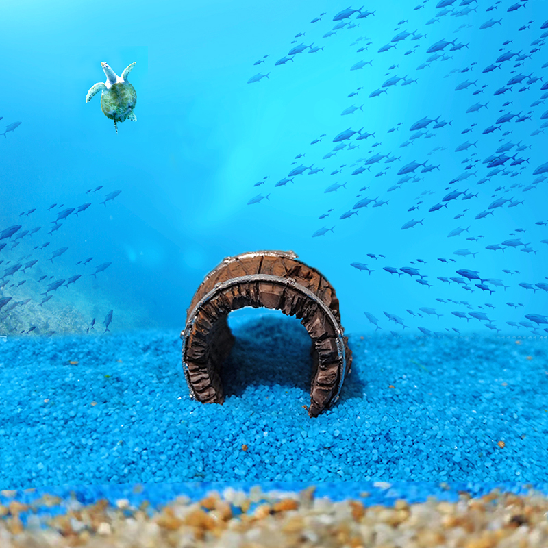 仿真空心木桶枯木鱼缸水族小型迷你鱼虾躲避屋洞穴装饰摆件微景观