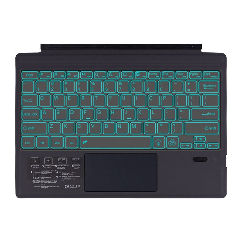 微软surface pro34567蓝牙键盘 pro2017七彩发光触摸蓝牙键盘便捷