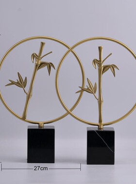 极速新中式铜竹子工艺品玄关摆件酒店别墅样板房隔断屏风装饰饰品