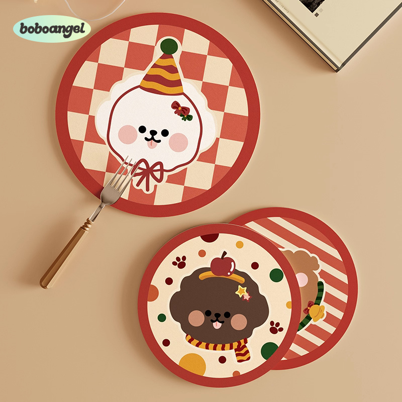 暖冬派对美式复古卡通杯垫