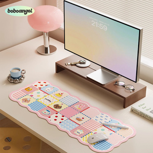 甜心拼图可爱女生工位电脑办公桌垫高颜值学生书桌桌布超大鼠标垫