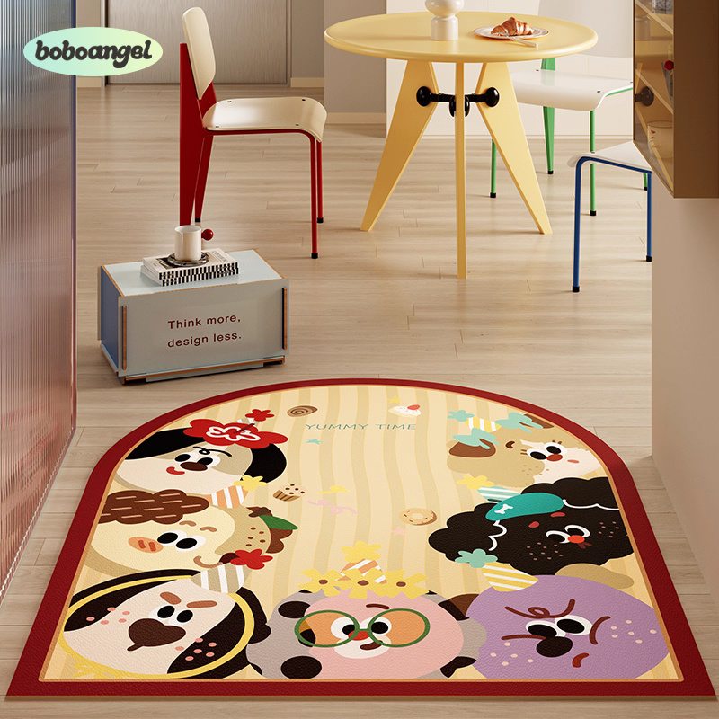 卡通皮革入户防滑门地垫