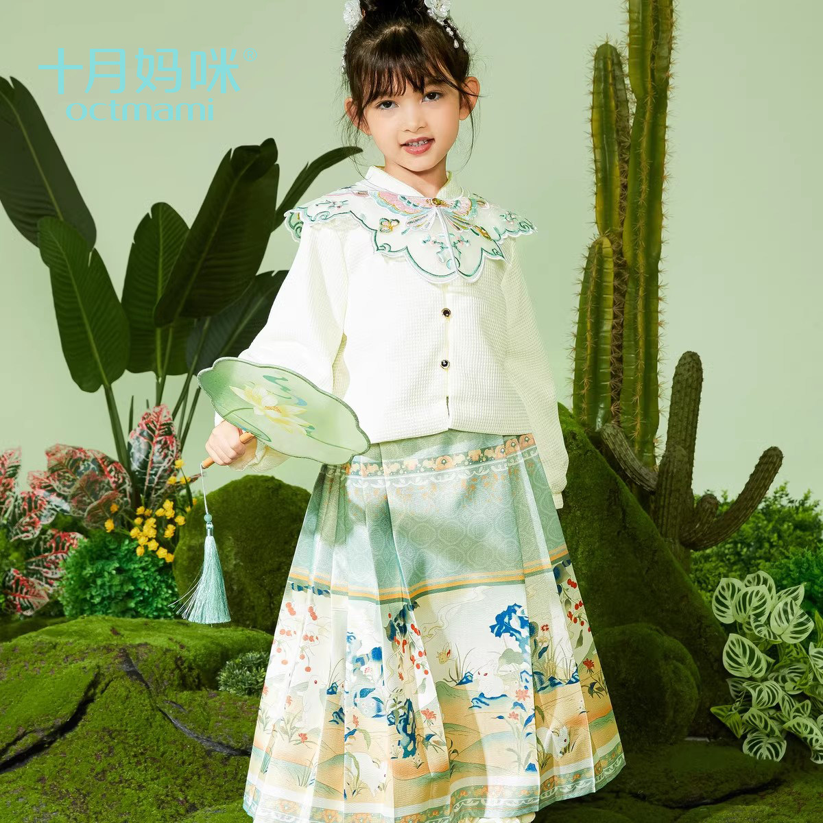 十月妈咪马面裙女童春秋季儿童汉服2024古风套装夏款小女孩中国风图片