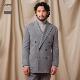 男 免熨烫双排扣戗驳领条纹西服套装 棉质针织无结构 CULTUM意式