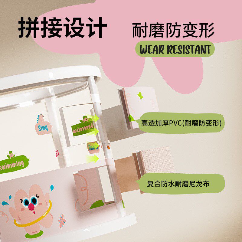 速发儿童洗澡桶小孩透明泡澡桶婴儿游泳桶家用宝池游泳宝可折叠室