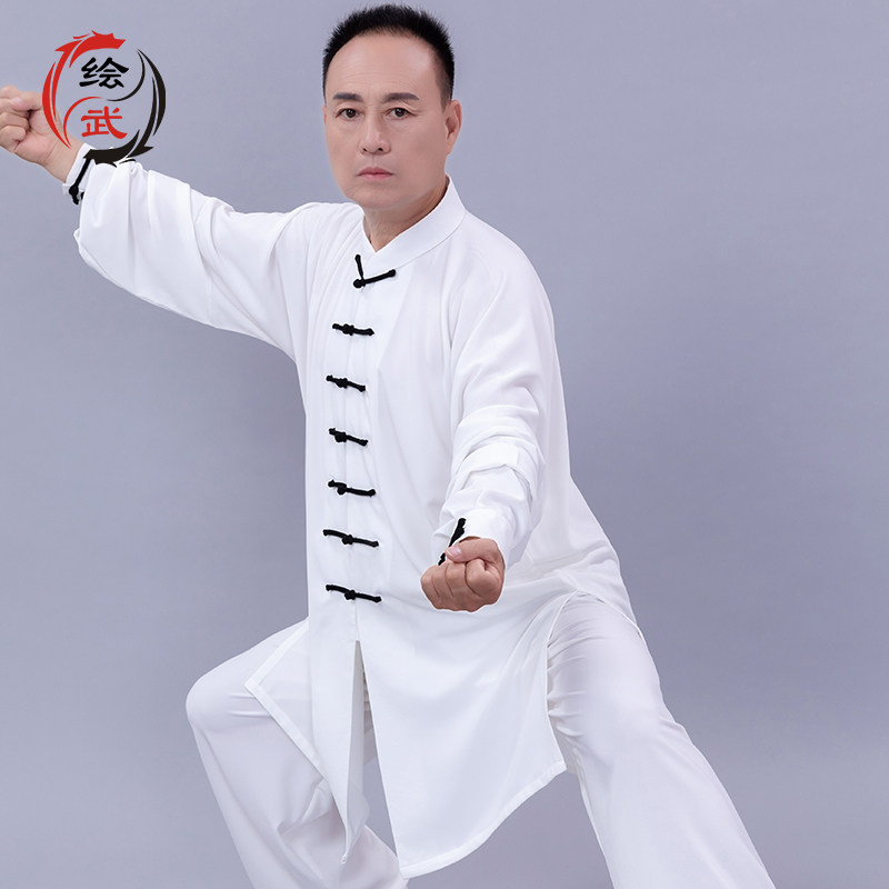 速发陈家沟太服极男赛春秋2024新款白色太极拳练功服八段锦气功比