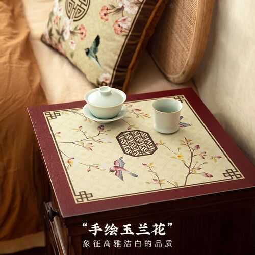喜即玉殿春中式h牀头柜垫子防水防烫餐桌布PVC桌垫布隔热防尘盖布 - 封面