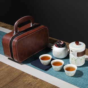 功夫旅行茶具套装 备小套快客杯茶盘出 便携式 户外旅y游泡茶露营装