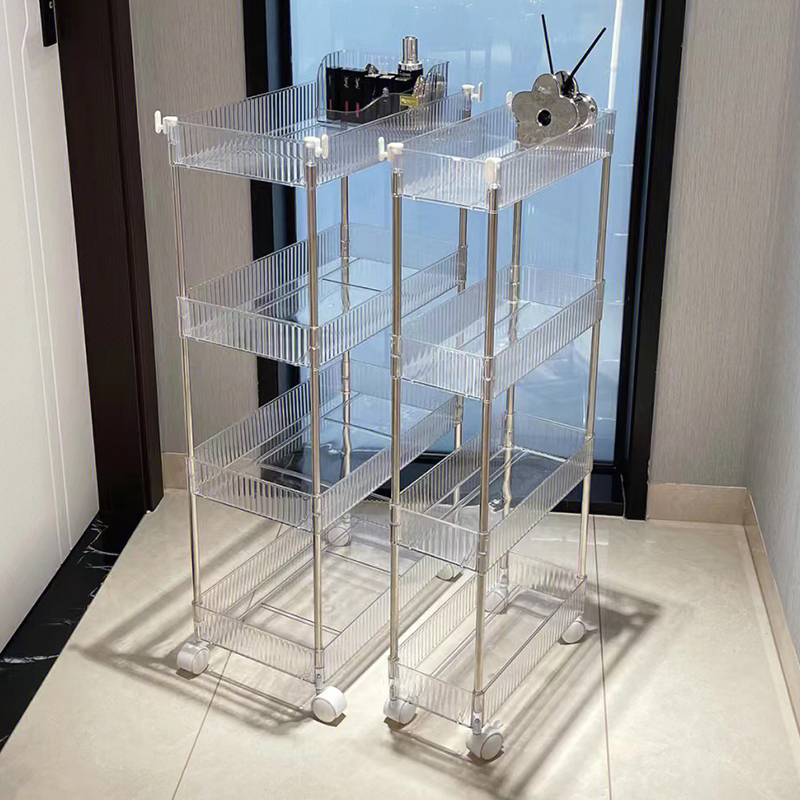 小推车置物架卫生间夹缝化妆品洗手间浴室厕所P透明移动多层收纳