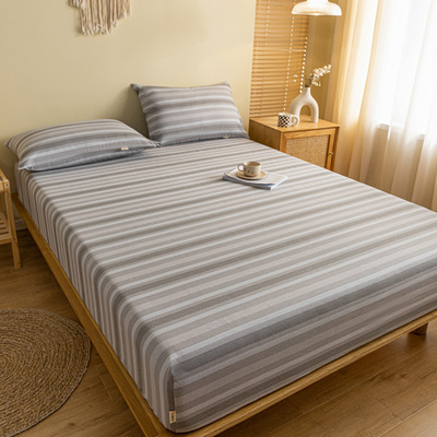 订做订制全棉老粗布棉麻床笠床包定做薄K床垫套榻榻米床罩加大尺
