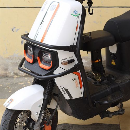 适用台铃赤兔国标电n动自行车护杠保险杠防摔杠加宽脚踏前多挂钩