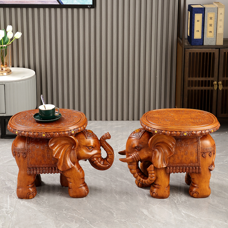 大象凳子客厅g电视柜旁落地大摆件家居入户玄关装饰品开业乔迁礼