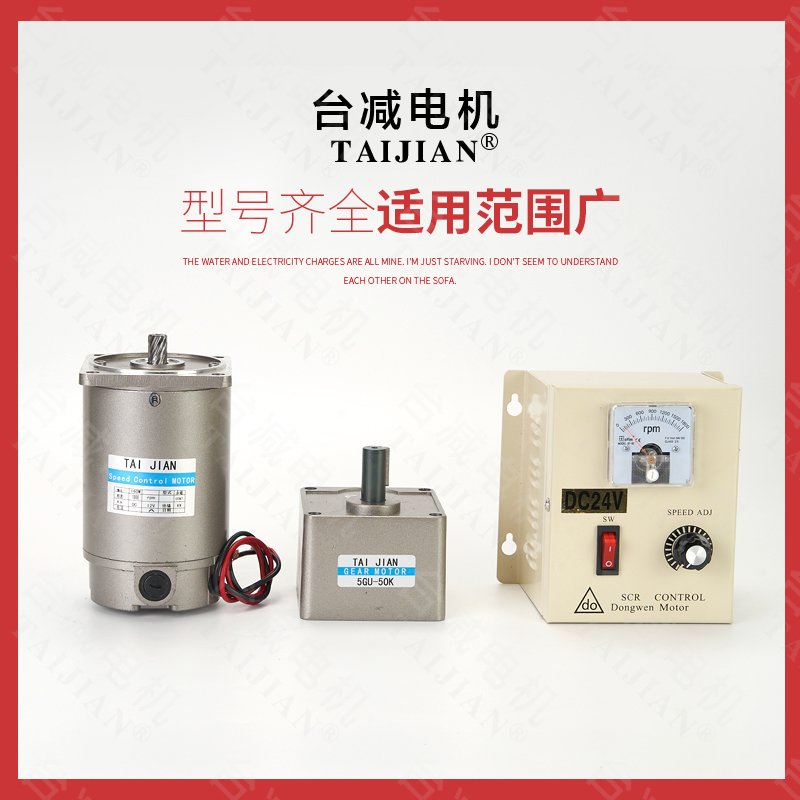 热卖12V/24Vh/110V/200V220V永磁直流齿轮减速电机直流马达6W-600