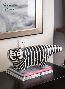 长尾猫咪陶瓷摆件电视柜装z饰办公室客厅桌面酒柜乔迁新居