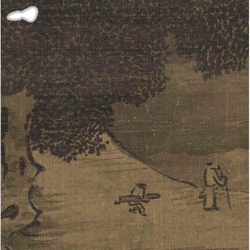 北宋范宽携琴访友图高清微喷复制临摹欣赏客厅办R公室装饰卷轴挂