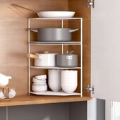 厨房置物架锅具收纳层架家用下水槽台面D收放锅架整体橱柜转角多