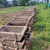 农村老旧石槽养鱼缸改洗手池循环水流水组合民间猪槽马牛槽洗手盆