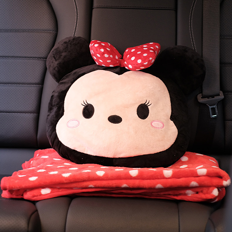汽车抱枕被子两用车内后排枕头被子空调被车载睡觉V抱枕毛毯二合