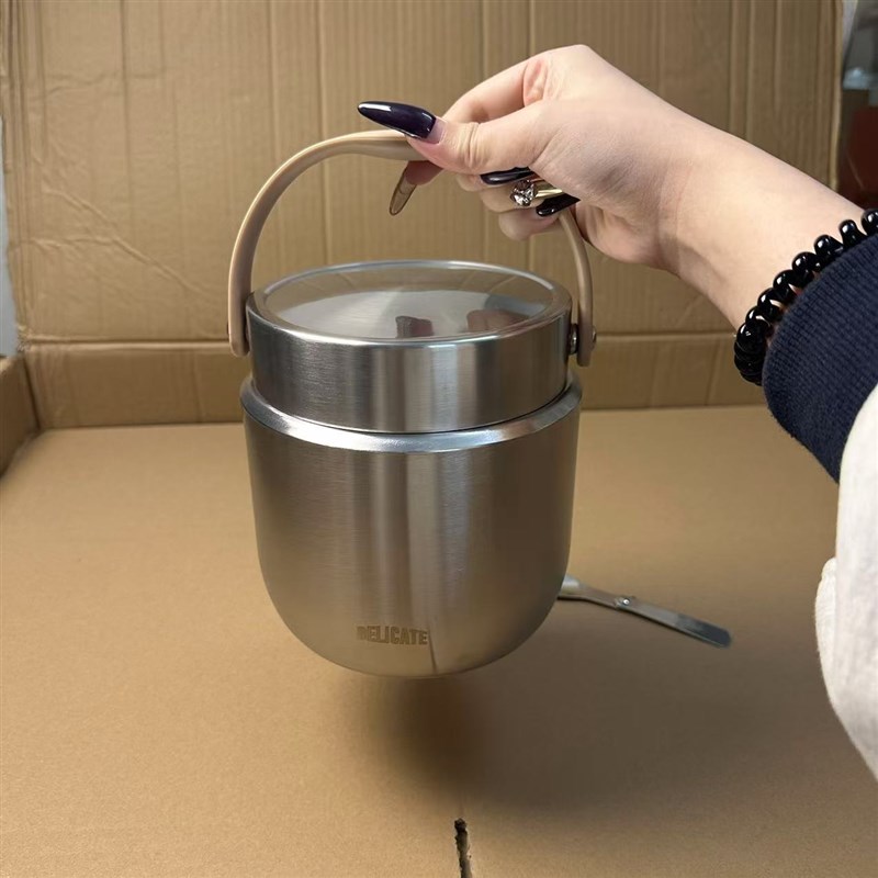 颜一好物 304不锈钢r保温提锅上班族学生便携焖烧杯带饭双层便当