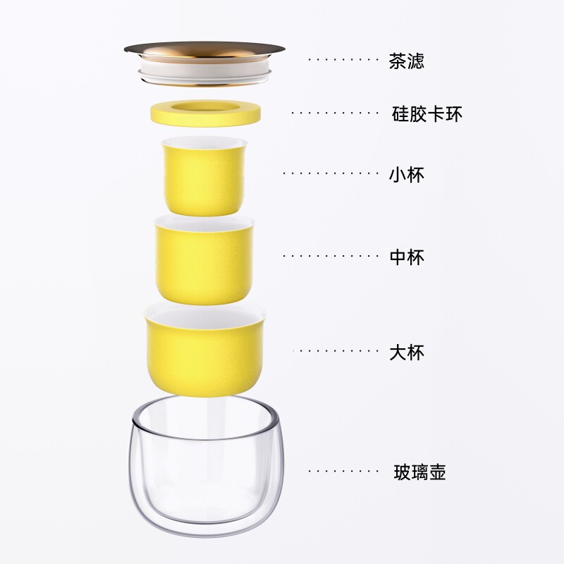 甜甜圈玻璃旅行茶l具便携快客杯原初格物懒人茶具套装个人专用户
