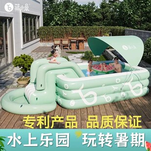 游泳池家用大人小孩充气泳池带滑梯遮阳棚儿童游泳池宝宝戏水池