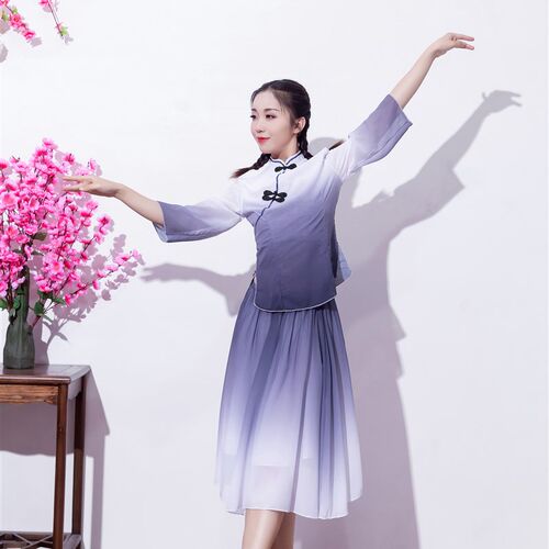 速发追忆111荷花奖五四青年装民国学生装雏菊舞蹈演出服艺考舞台