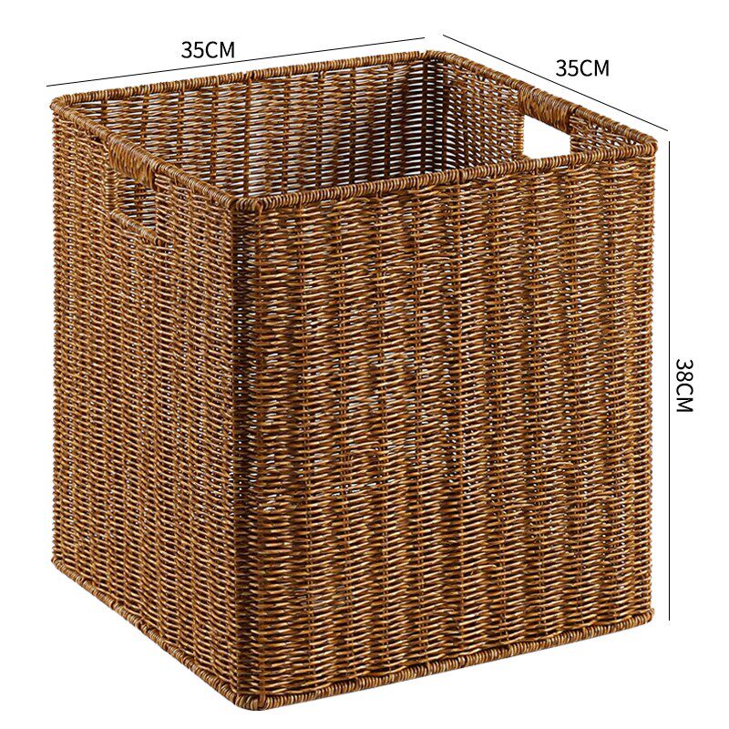 速发克格子柜收纳筐料储仿藤编家用电视柜书架杂物塑物整理筐