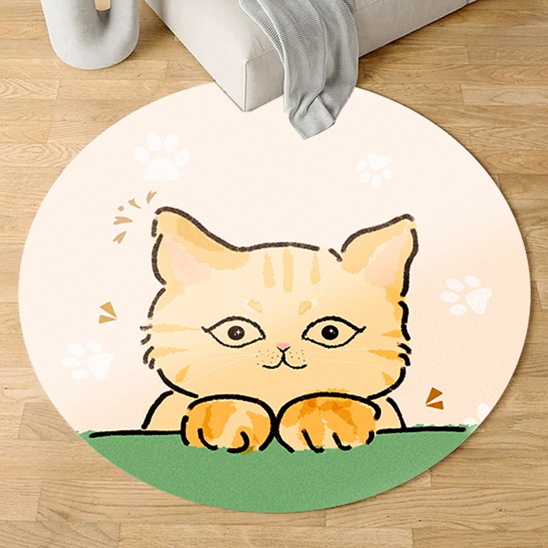 速发熊猫圆室地毯卧形面饰可爱满铺大装积床边仿地毯地垫房间