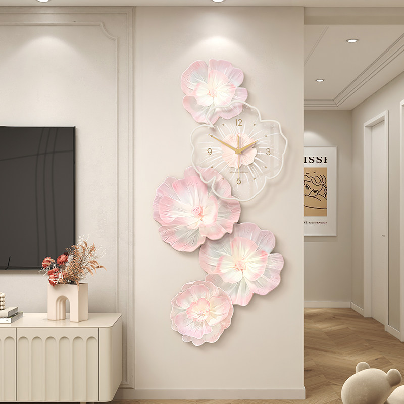 速发牡丹花电视背景墙装饰门入挂画正对墙户画高级感壁画走廊202