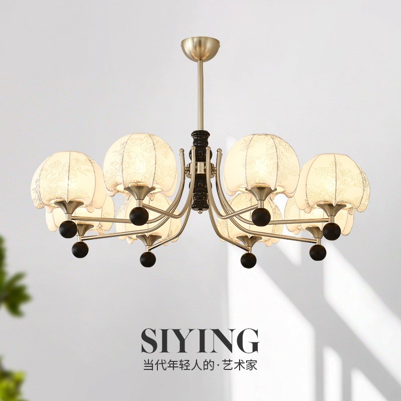 速发客厅灯南洋风大厅主灯法豪复古布艺卧室新款吊灯包式斯餐厅灯