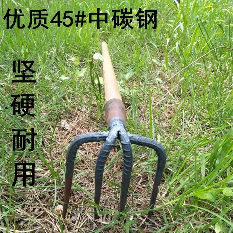 速发铁耙农用钢具工耙子抓钩钉耙二齿三齿四齿土土耙翻松耙泥耙园