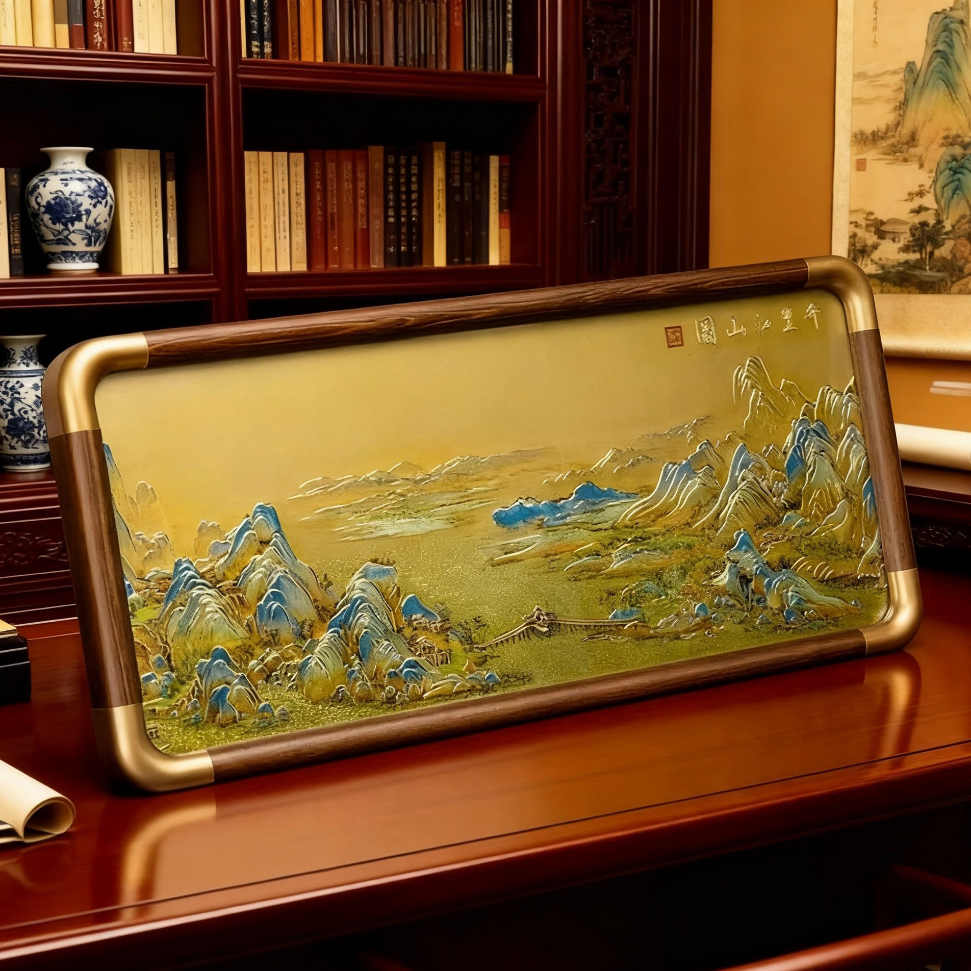 2026年新品马到成功图送礼礼品铜雕摆件画办公室客厅书房桌面摆台,家居饰品,桌面摆件,淘宝优惠券,粉丝福利购,淘宝优惠卷