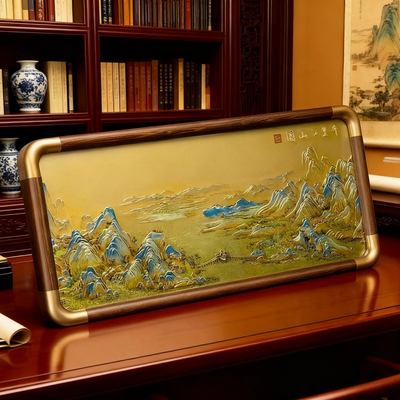 马到成功图铜雕摆台画送礼摆件