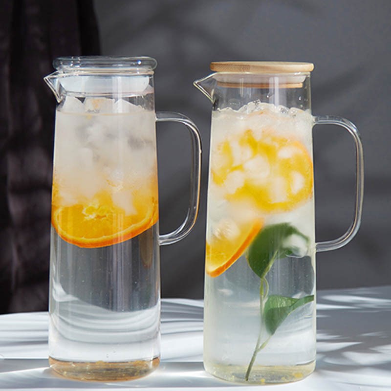 高硼硅玻璃扎壶茶壶饮料壶冷水壶果汁壶凉水壶家R用套装水杯大容