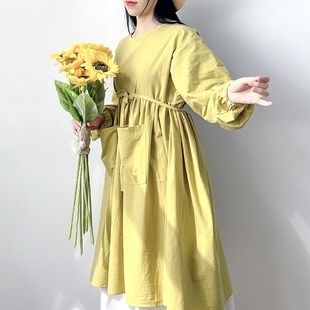 大人长袖 围裙薄款 罩衣女新款 带袖 纯棉D2022新款 厨房家用夏大码