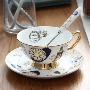 咖啡具英式 厂家货源骨瓷咖啡杯碟欧式 下N午茶杯红茶杯骨瓷杯
