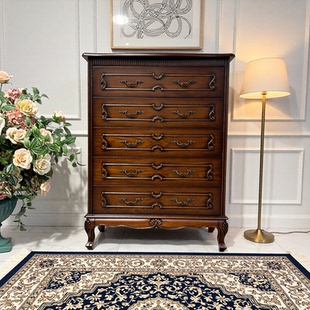 美式乡村五斗柜子欧式实木抽屉卧室35斗橱收纳储物复古典家具艺术