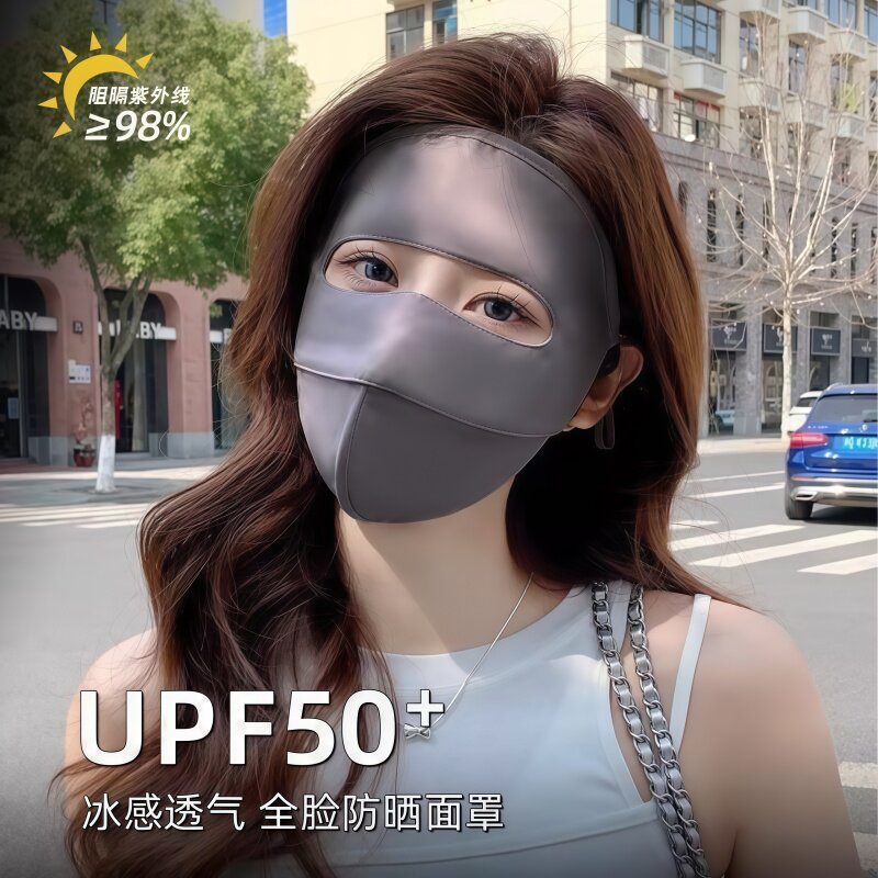 防晒全脸面罩女2026新款防紫外线基尼冰丝凉感护眼角骑车开车口罩